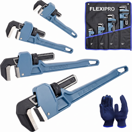 Pipe Wrench set,8" 10" 14" 18" Adjustable