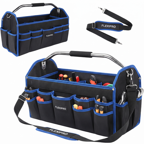 Open Top Tool Tote Bag